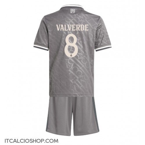 Real Madrid Federico Valverde #8 Terza Maglia Bambino 2024-25 Manica Corta (+ Pantaloni corti)